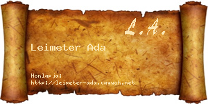 Leimeter Ada névjegykártya